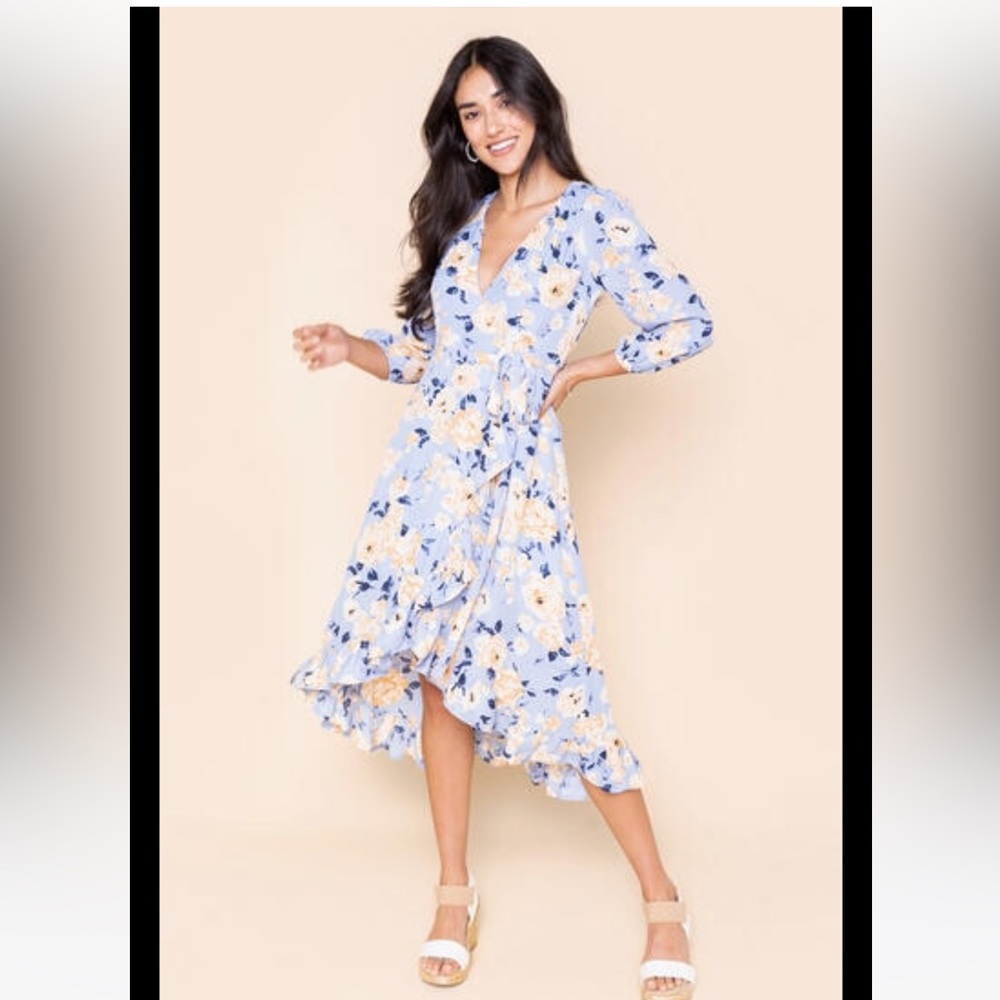 Alina ruffled floral dress